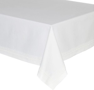 Obrus plamoodporny z koronką 140x240 Versal Biały