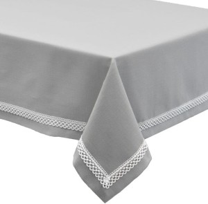 Obrus plamoodporny z koronką 120x160 Versal Szary