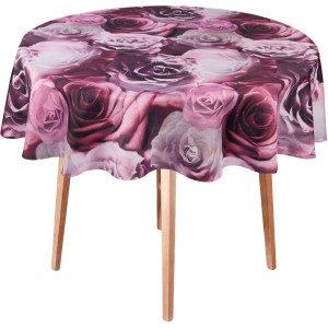 Obrus okrągły Koło Ø100 Róże bordowy