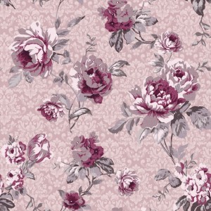 Tkanina Materiał w kwiaty na Zasłony Obrusy Fiore Różowy