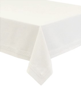 Obrus plamoodporny z koronką 140x400 Versal Kremowy