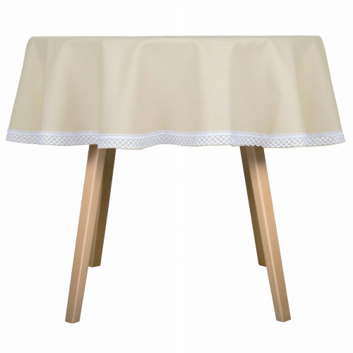 Obrus okrągły plamoodporny Versal beż Ø120