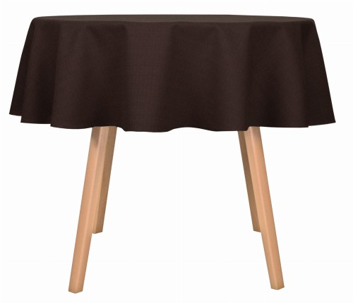 Obrus okrągły plamoodporny Topaz ciemny brąz Ø160