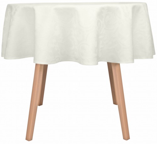 Obrus okrągły plamoodporny Ornament krem