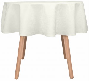 Obrus okrągły plamoodporny Koło Ø160 Ornament Kremowy
