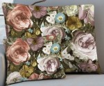 Dekoracyjna Poszewka w kwiaty na poduszkę 45x45 Lea Oliwkowa