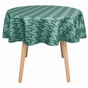 Obrus okrągły Zygzak zielony Ø120   