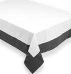 Obrus plamoodporny z ramką 140x260 Orest biały + grafit 