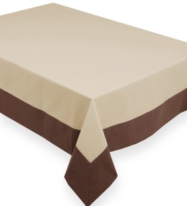 Obrus plamoodporny z ramką 140x220 Orest beż +brąz