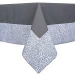 Obrus plamoodporny Elegancki z ramką 140x450 Duo Grafitowy