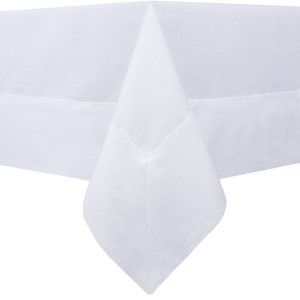 Obrus plamoodporny Elegancki z ramką 140x200 Duo Biały