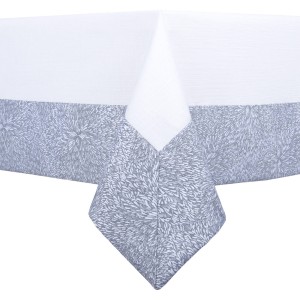 Obrus plamoodporny Elegancki z ramką 140x500 Duo Biały + grafit