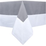 Obrus plamoodporny Elegancki z ramką 140x260 Duo Szary