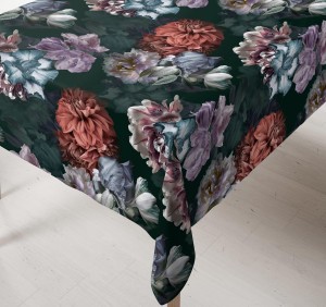 Obrus dekoracyjny w kwiaty 140x220 Peonia Zielony 