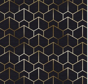 Tkanina Matriał na Zasłony Poszewki Muster Czarna