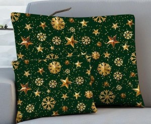 Poszewka Świąteczna na poduszkę 45x45 Gwiazdka II Zielona 