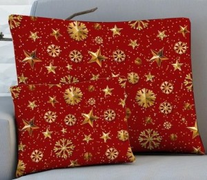 Poszewka Świąteczna Gwiazdka ll   50x50 czerwona  