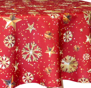 Obrus Świąteczny Koło Ø140 Gwiazdka II Czerwony 