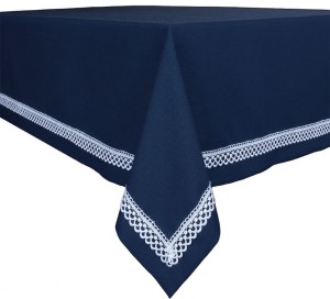 Obrus plamoodporny z koronką 140x350 Versal Niebieski