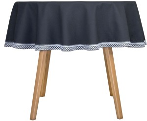 Obrus plamoodporny  z koronką Koło Ø140 Versal Grafitowy