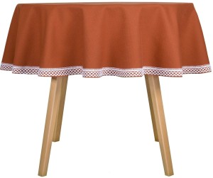 Obrus okrągły plamoodporny z koronką Ø160 Versal Pomarańczowy