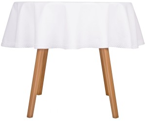 Obrus okrągły plamoodporny z koronką Koło Ø160 Versal Biały