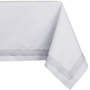 Obrus plamoodporny  z koronką 140x450 Versal II Jasno-szary    