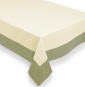 Obrus plamoodporny  z ramką 140x200 Orest krem + zielony 