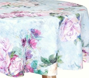 Obrus okrągły w kwiaty Koło  Ø140  Valentin Błękitny