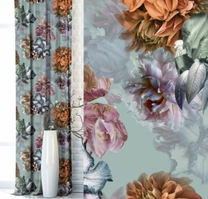 Zasłona dekoracyjna na przelotkach 140x250 Peonia Miętowa