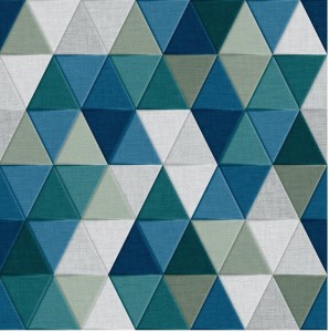 Tkanina Materiał na Zasłony poszewki Velvet Triangolo Niebieski