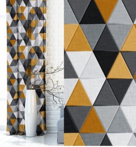 Zasłona Zaciemniająca z przelotkami 140x250 Triangolo Żółta   