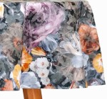 Obrus okrągły w kwiaty Koło Ø120 Lea Szary