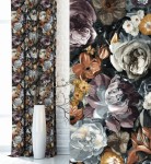 Zasłona Dekoracyjna w kwiaty z przelotkami 140x250 Lea Szara