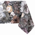 Obrus Dekoracyjny w kwiaty 140x300 Lea Szary