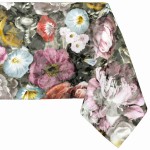 Obrus Dekoracyjny w kwiaty 140x350 Lea Oliwkowy       