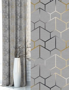 Zasłona Zaciemniająca z przelotkami 140x250 Velvet Muster Szara