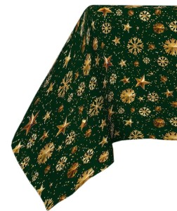 Obrus Świąteczny  140x280 Gwiazdka II Zielony   