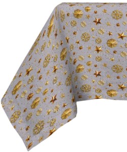 Obrus Świąteczny  140x300 Gwiazdka II Szary     