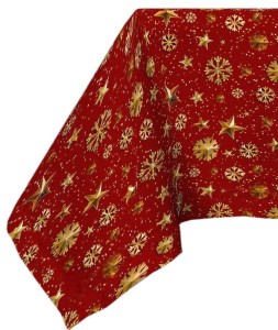 Obrus Świąteczny  140X280 Gwiazdka II Czerwony      