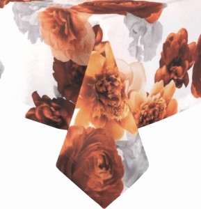 Obrus dekoracyjny w kwiaty  140x200 Garden Flower Terakota 