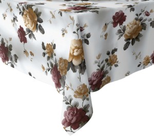 Obrus plamoodporny w kwiaty 140x240 Az-191 Zuza Brązowy    