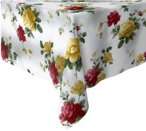 Obrus plamoodporny w kwiaty 140x260 Az-191 Zuza Czerwony    