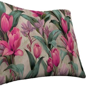 Poszewka dekoracyjna na poduszkę w kwiaty Jasiek 50x50 Az-192 Velvet Maja Różowa  