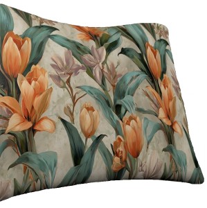 Poszewka dekoracyjna na poduszkę w kwiaty Jasiek 50x50 Az-192 Velvet Maja Pomarańczowa 