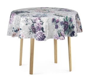 Obrus okrągły w kwiaty Koło Ø100 Valentin fioletowy