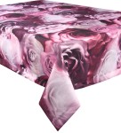 Obrus dekoracyjny w kwiaty 140x500 Róże Bordowy